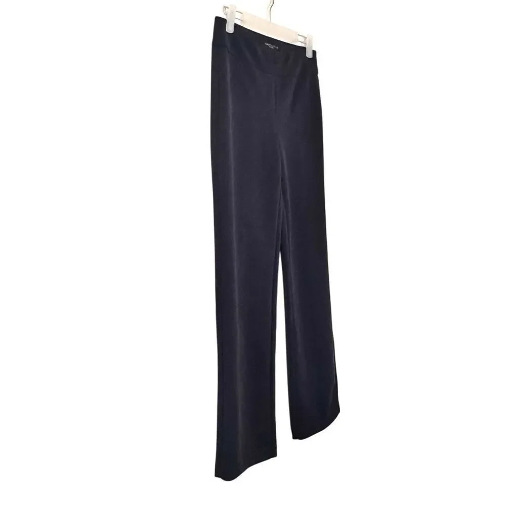 Christian Siriano New York Elastic Waistband Straight Leg Trouser Pants Black XS